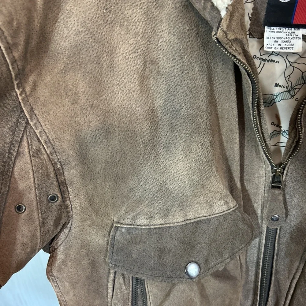 Row G Medium Vintage Pig Skin Leather Jacket Coat Brown